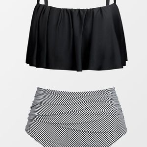 NWT Cupshe Ruffle Bikini With High Waisted Bottom Size OX